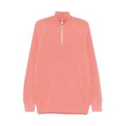 Peach Pink Zip Sweater