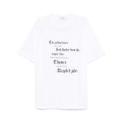 Hvid Logo Broderet Crew Neck T-shirt