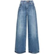 Indigo Denim Wide Leg Jeans