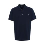 Navy Blue Broderet Logo Polo T-shirt