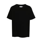 Sort Grafisk Print T-shirt med Crew Neck