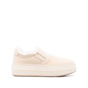 Beige Ruskind Slip-On Shearling Sko