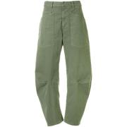 Army Green Wide-Leg Trousers