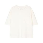 Ivory Hvid Bomuld Rund Hals T-shirt