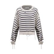 Slidt Bomuld Strik Rund Hals Sweater