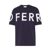 Navy Blue Logo Print T-shirt