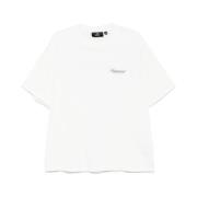 Hvid Bomulds T-shirt med Logo Print