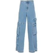 Lys Blå Denim Cargo Jeans