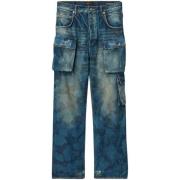 Denim Cargo Wide Leg Jeans