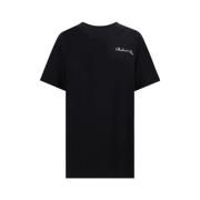 Monokrom Bomuld T-shirt med Ikonisk Logo