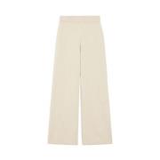 Ecru Wide Leg Knit Pants