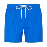 Blå Polyester Swim Boxer Shorts