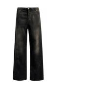 Almindelige jeans med sort laceration og tilpasning RICH glitter guld