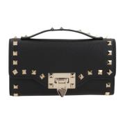 Sort Studded Chain Wallet Taske