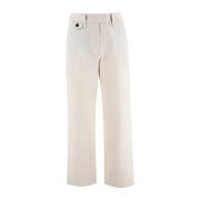 Elegant Cropped Trousers med Jewel Broderi