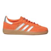 Orange Ruskind Sneakers Klassisk Stil