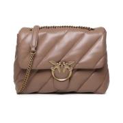 Beige Love Bag Puff Quilted Leather