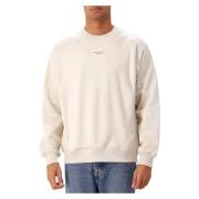 Beige Klassisk Slogan Sweater