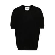 Sort Uld Strik Crew Neck T-shirt