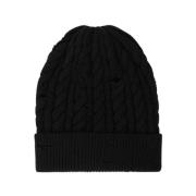 Slidt Cable-Knit Uld Beanie