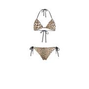 Leopard Print Halterneck Bikini Sæt