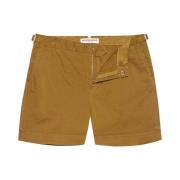 Gylden Khaki Stræk Bomuld Shorts