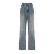 Moderne Denim Bukser med Frontfolder