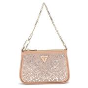 Elegant Crossbody Taske med Funklende Sten