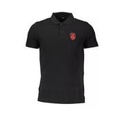 Elegant kortærmet poloshirt i klassisk sort