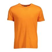 Orange Bomuld T-shirt med korte ærmer