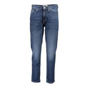 Blå Denim Jeans, High Rise Slim Ankel