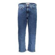 Blå Skinny High Waist Jeans med Broderi