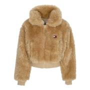 Guld Shearling Pelsjakke