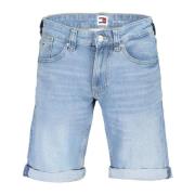 Blå Herre Jeans Shorts med Broderi