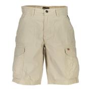 Beige Bermuda Shorts med Broderi