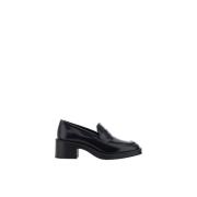 Glossy læder Chunky Heel Loafers