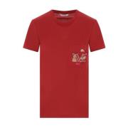 Rød T-shirt med M-broderi