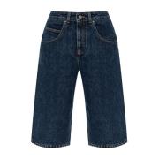 4G Broderede Knælange Denim Shorts