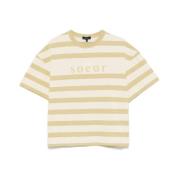 Stribet Crew Neck Broderet T-shirt