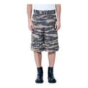 Camo Cargo Shorts med Bælte