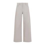 Beige Wide Leg Chino Bukser