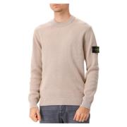 Beige Crew Neck Dessert Sweater