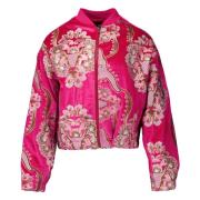 Velvet Fancy Bomber Jakke Lyserød