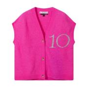 Pink Oversized Strikket Vest