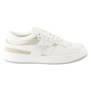 Hvid Beige Læder Ruskind Sneakers