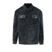 Velour Ribbed Shirt Black