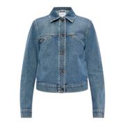 Denim jakke med vintage effekt