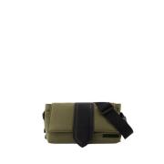 Khaki Bomuld Crossbody Messenger Taske