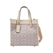 Vintage Beige Canvas Tote Taske