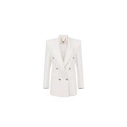 Dobbeltbrystet Ivory Crêpe Blazer